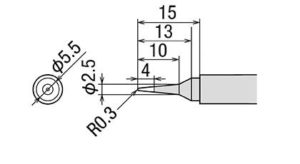Panne conique Ø 0,6mm pour SVS500AS - PX-201 - PX-338