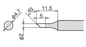 Panne biseautée Ø 2mm pour RX802AS - RX852AS - RX822AS