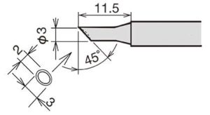 Panne mini vague Ø 3mm pour RX802AS - RX852AS - RX822AS