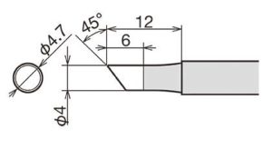 Panne biseautée Ø 4mm pour RX802AS - RX852AS - RX822AS