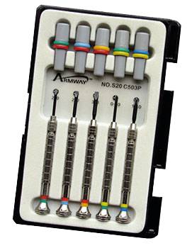 Jeu de 6 tournevis d'horloger vis à fente